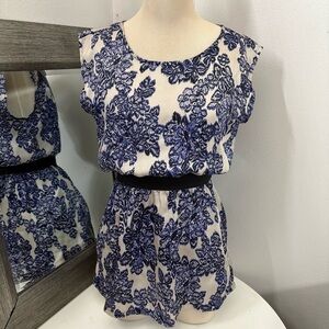 Forever 21 Blue and White Patterned Dress